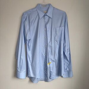 PRONTO UOMO Mens 15.5 34/35 Light Blue Long Sleeve Button Up Dress Shirt OO20